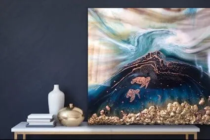 Oblivion Turtles. Abstract Seascape. Limited Edition Print