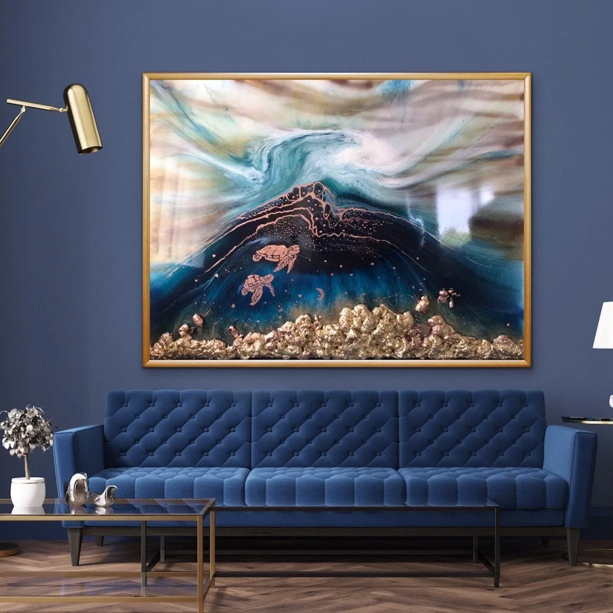 Oblivion Turtles. Abstract Seascape. Limited Edition Print
