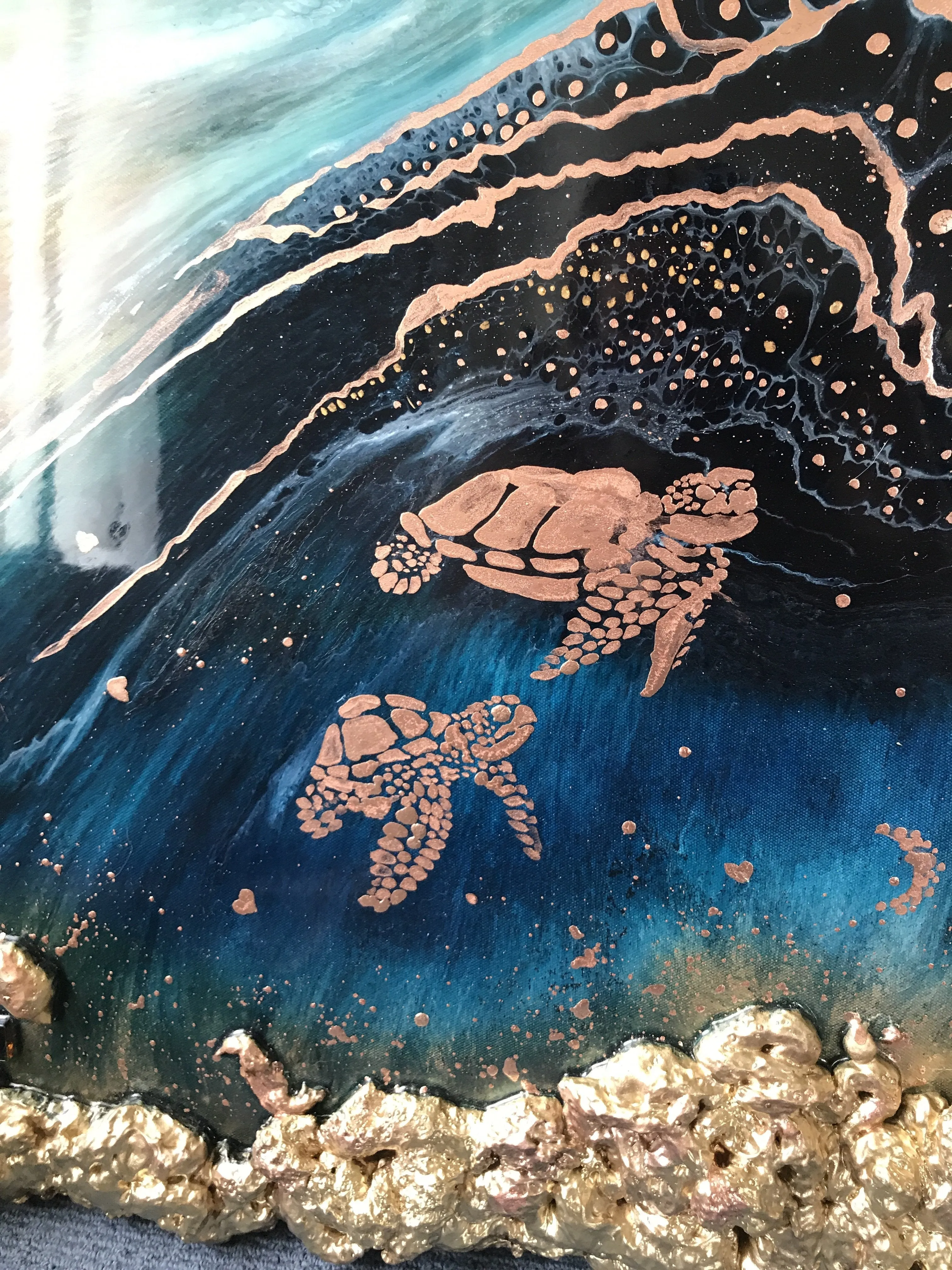 Oblivion Turtles. Abstract Seascape. Limited Edition Print