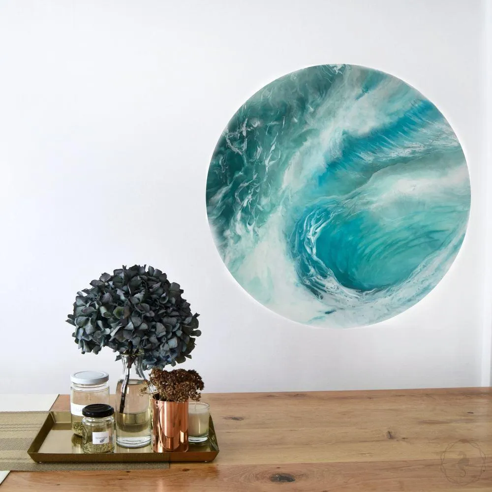 Pacifica. Teal Abstract Wave. Original Artwork.