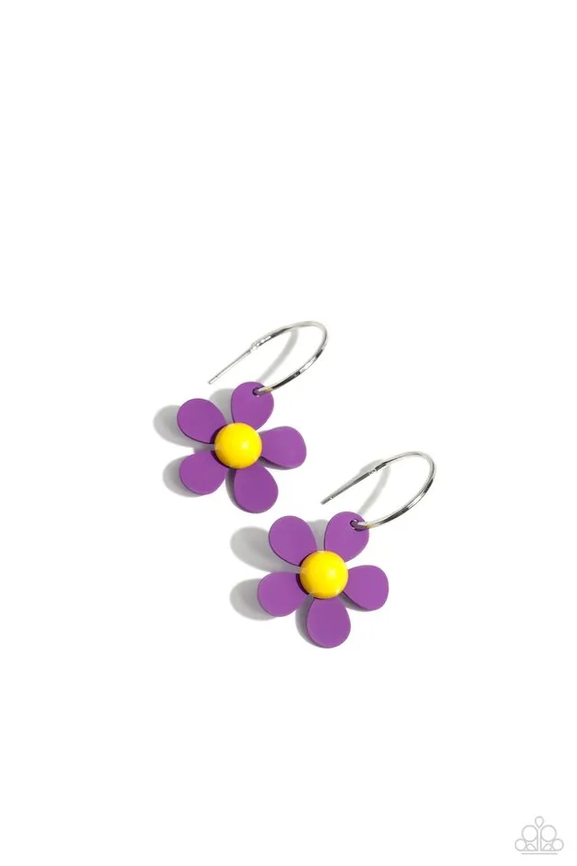 Paparazzi Earring ~ More FLOWER To You! - Purple