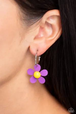 Paparazzi Earring ~ More FLOWER To You! - Purple