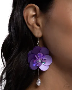 Paparazzi Earring ~ Oversized Opulence - Purple