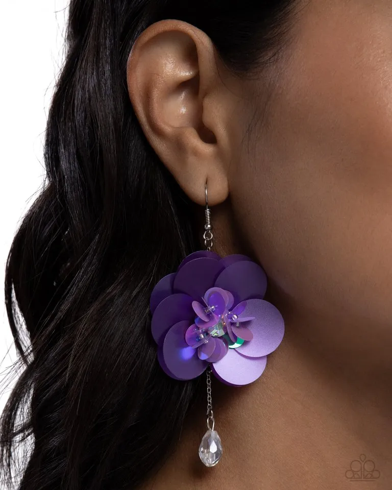 Paparazzi Earring ~ Oversized Opulence - Purple