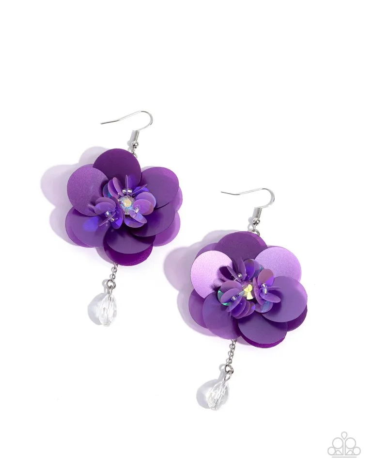 Paparazzi Earring ~ Oversized Opulence - Purple