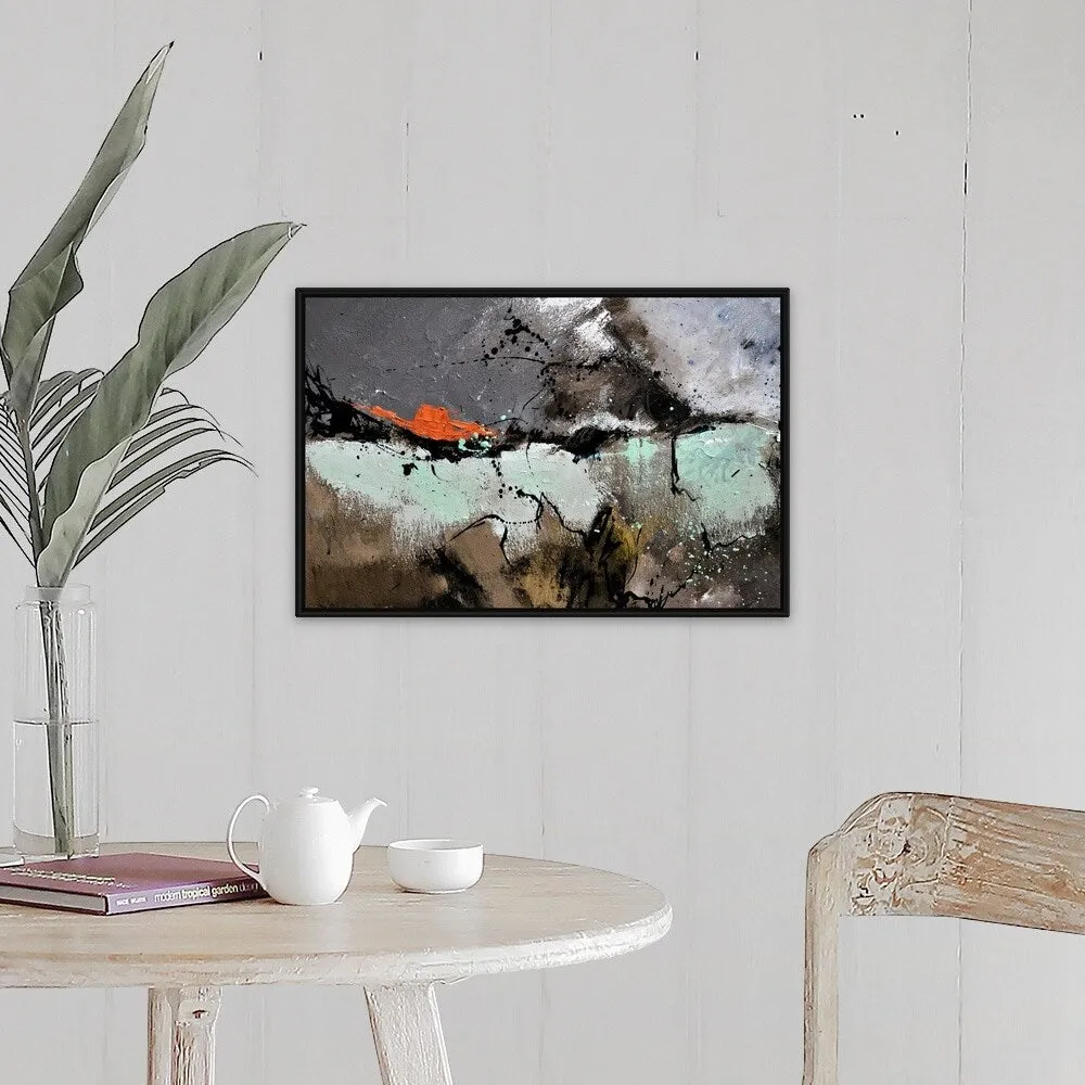 "Abstract 2170002" Black Float Frame Canvas Art