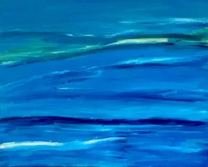 "Blue Horizon" Decorative Artwork on Canvas