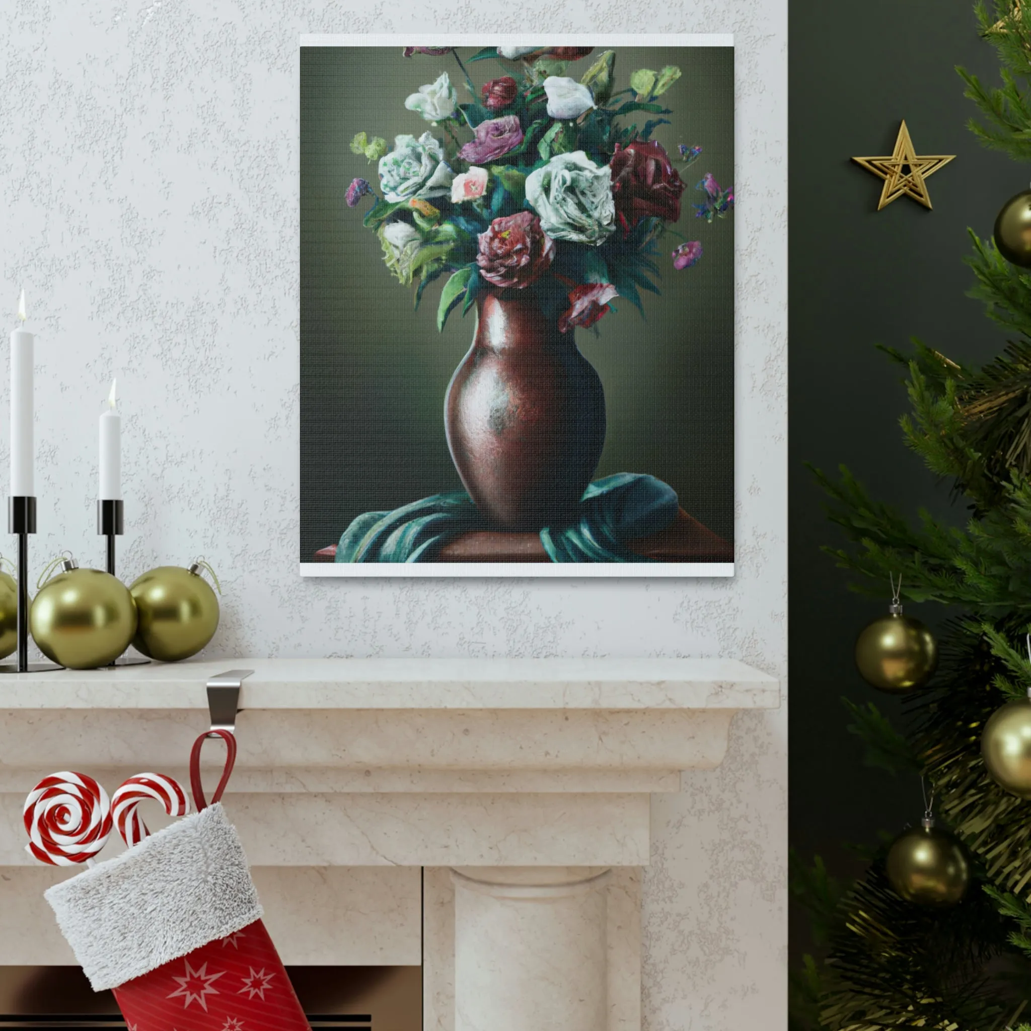 "Delicate Floral Flourish" - Canvas