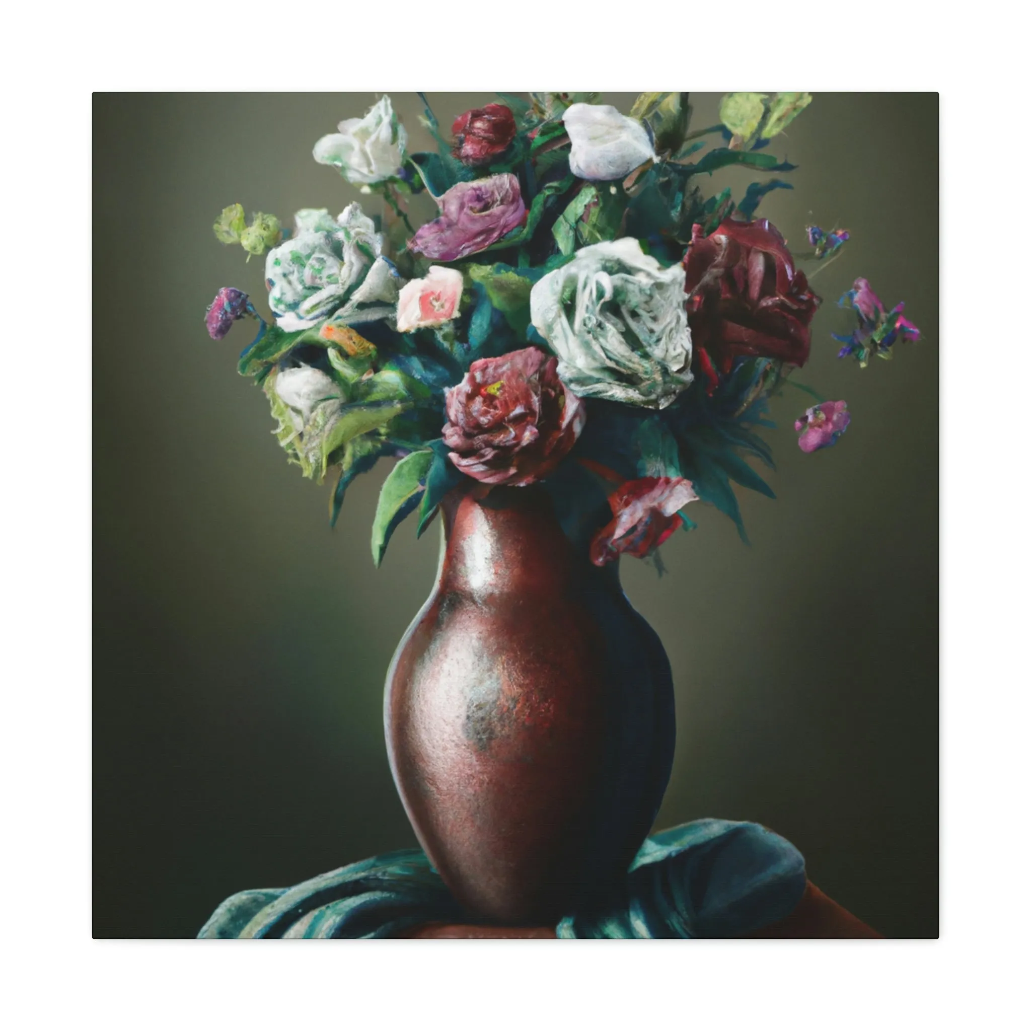 "Delicate Floral Flourish" - Canvas