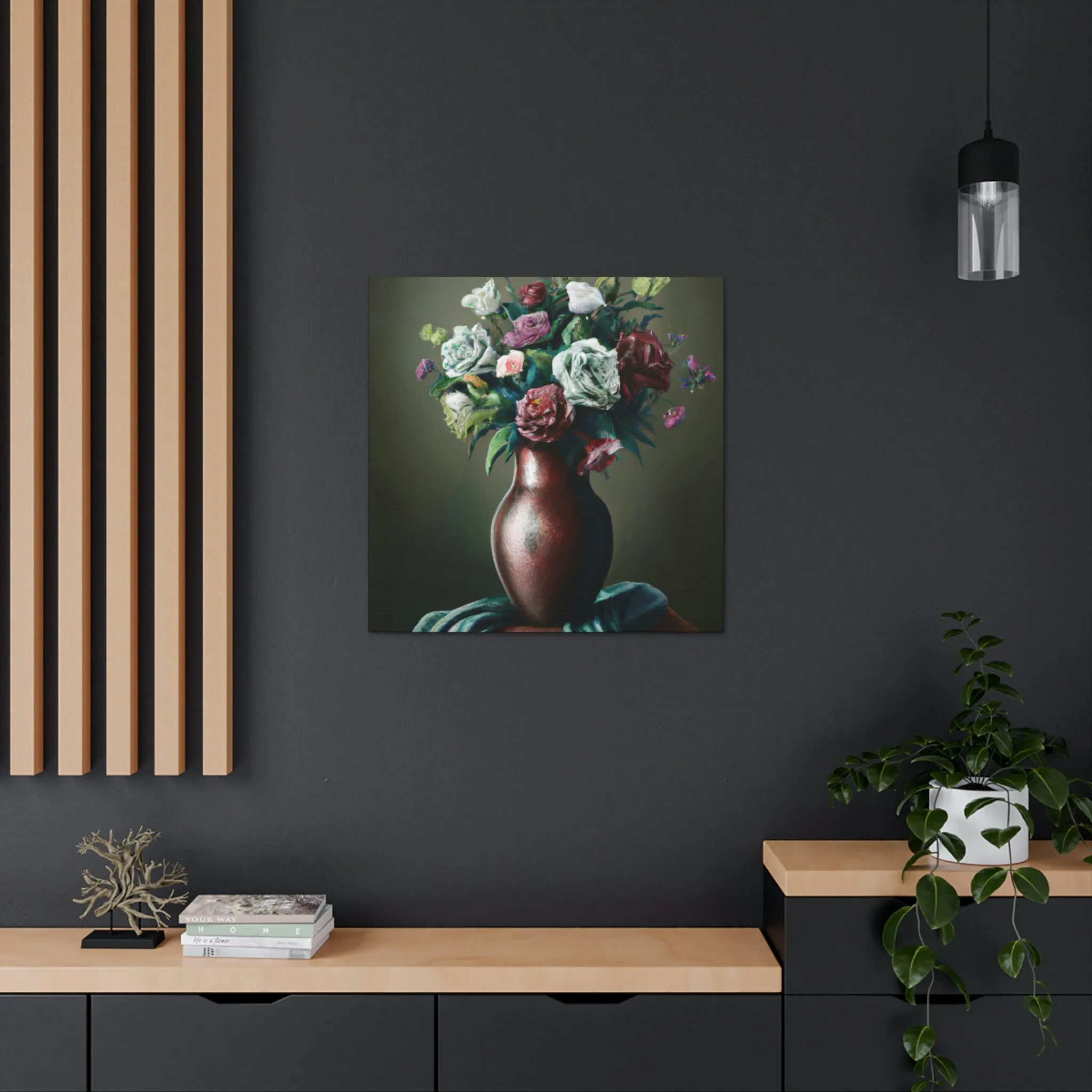 "Delicate Floral Flourish" - Canvas