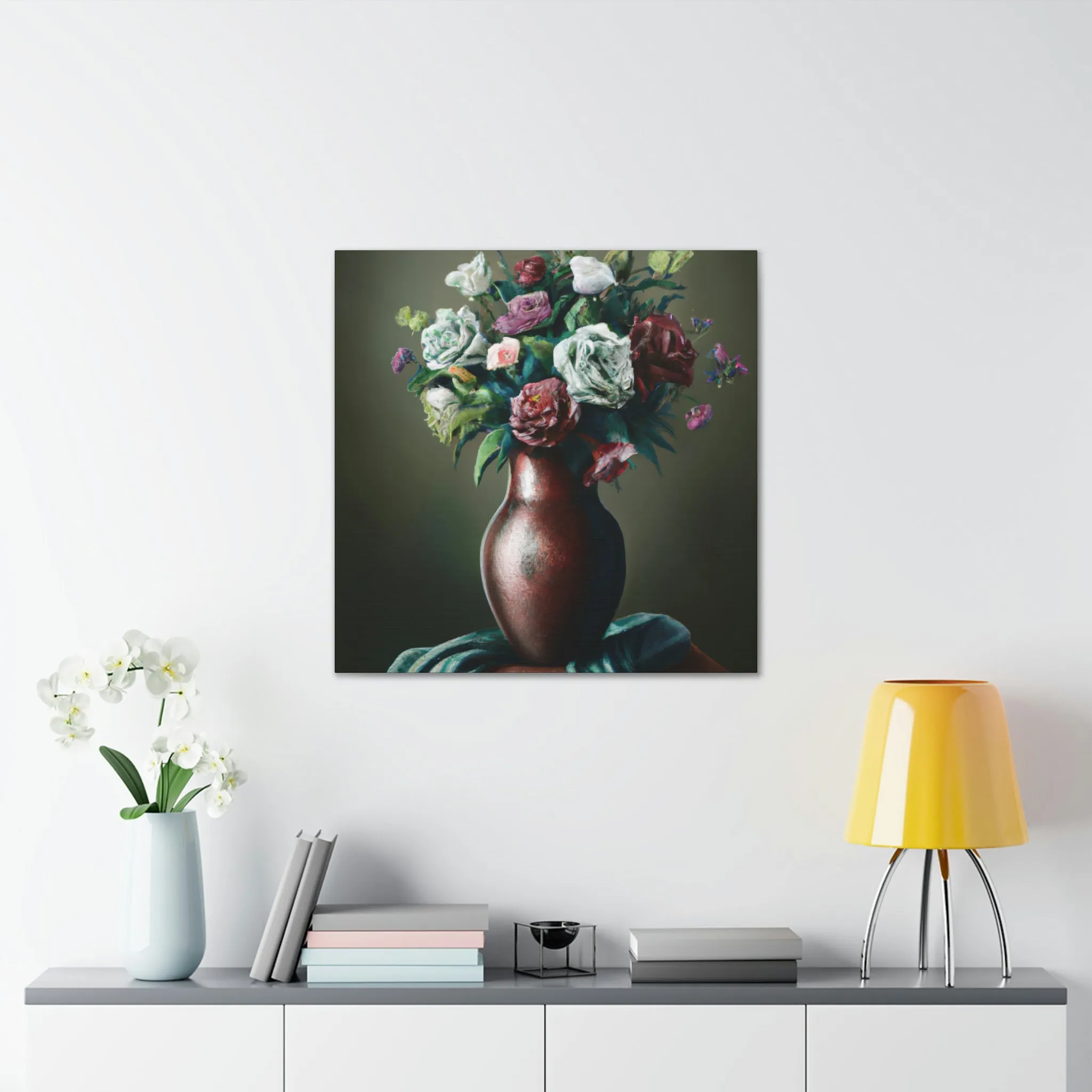 "Delicate Floral Flourish" - Canvas