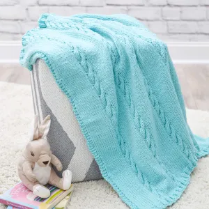 Red Heart Classic Cable Knit Baby Blanket
