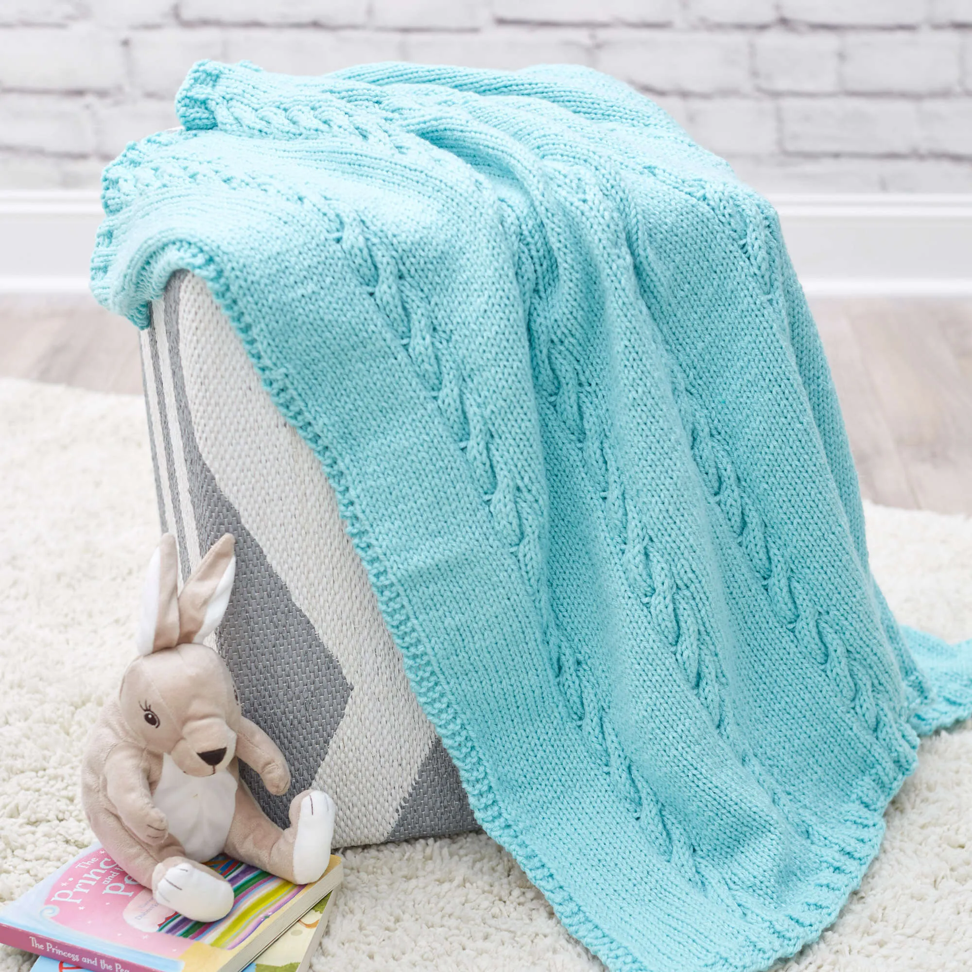 Red Heart Classic Cable Knit Baby Blanket