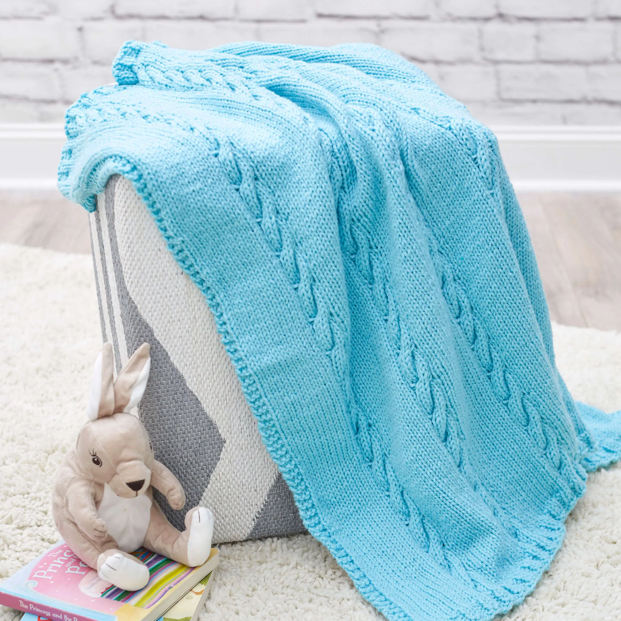 Red Heart Classic Cable Knit Baby Blanket