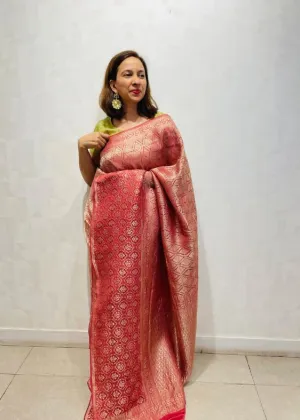 Red Silk Crepe Saree