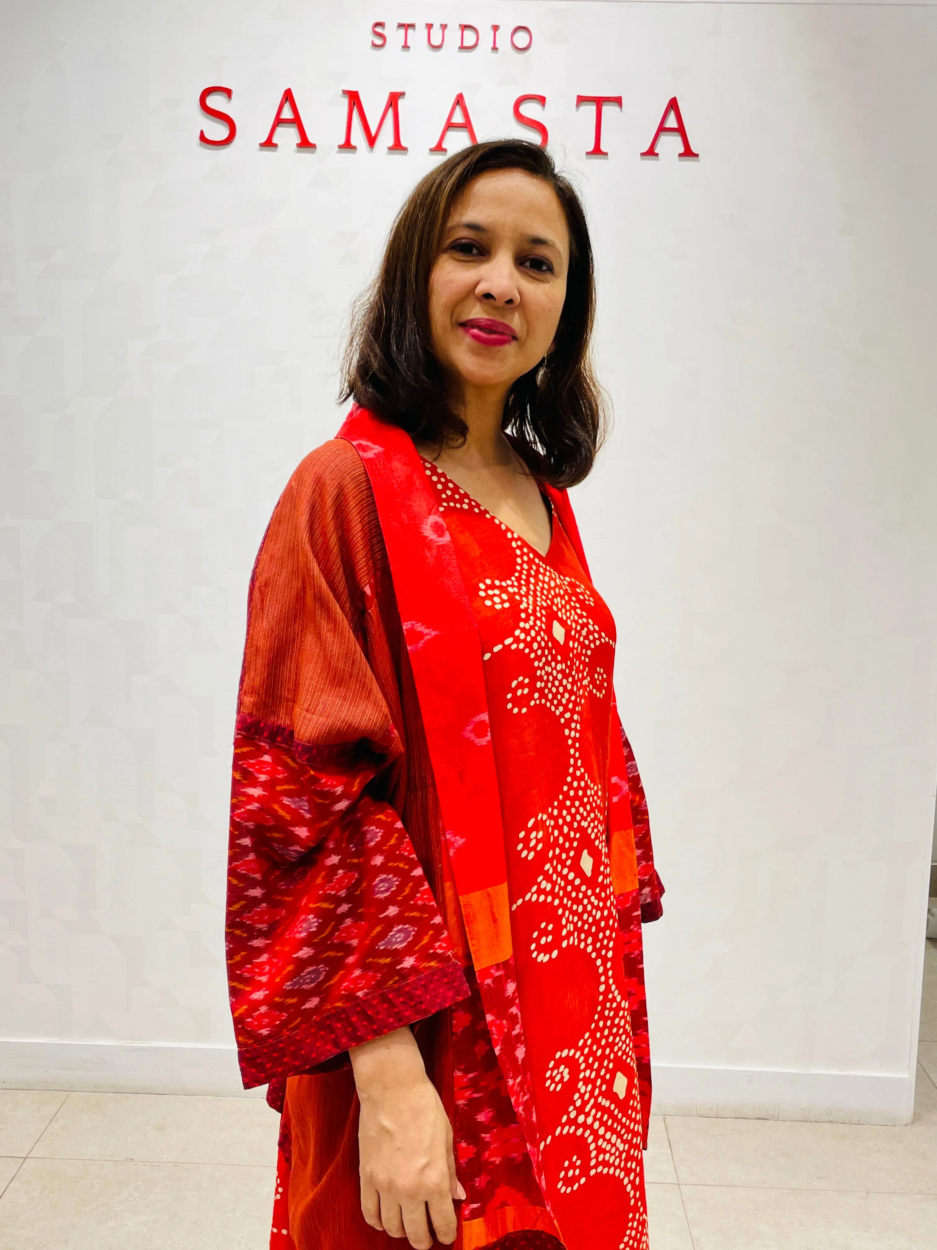 Red silk jacket
