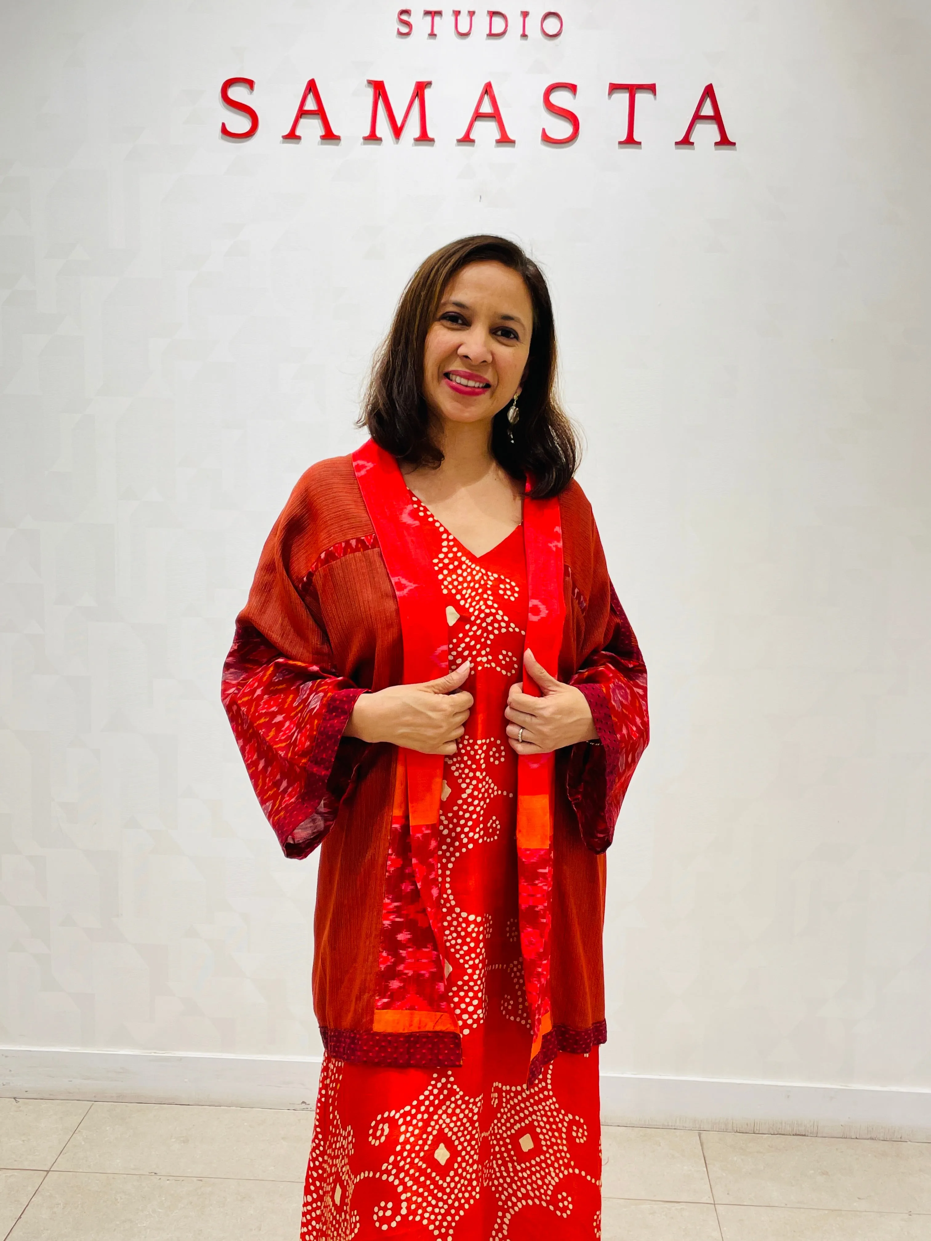 Red silk jacket