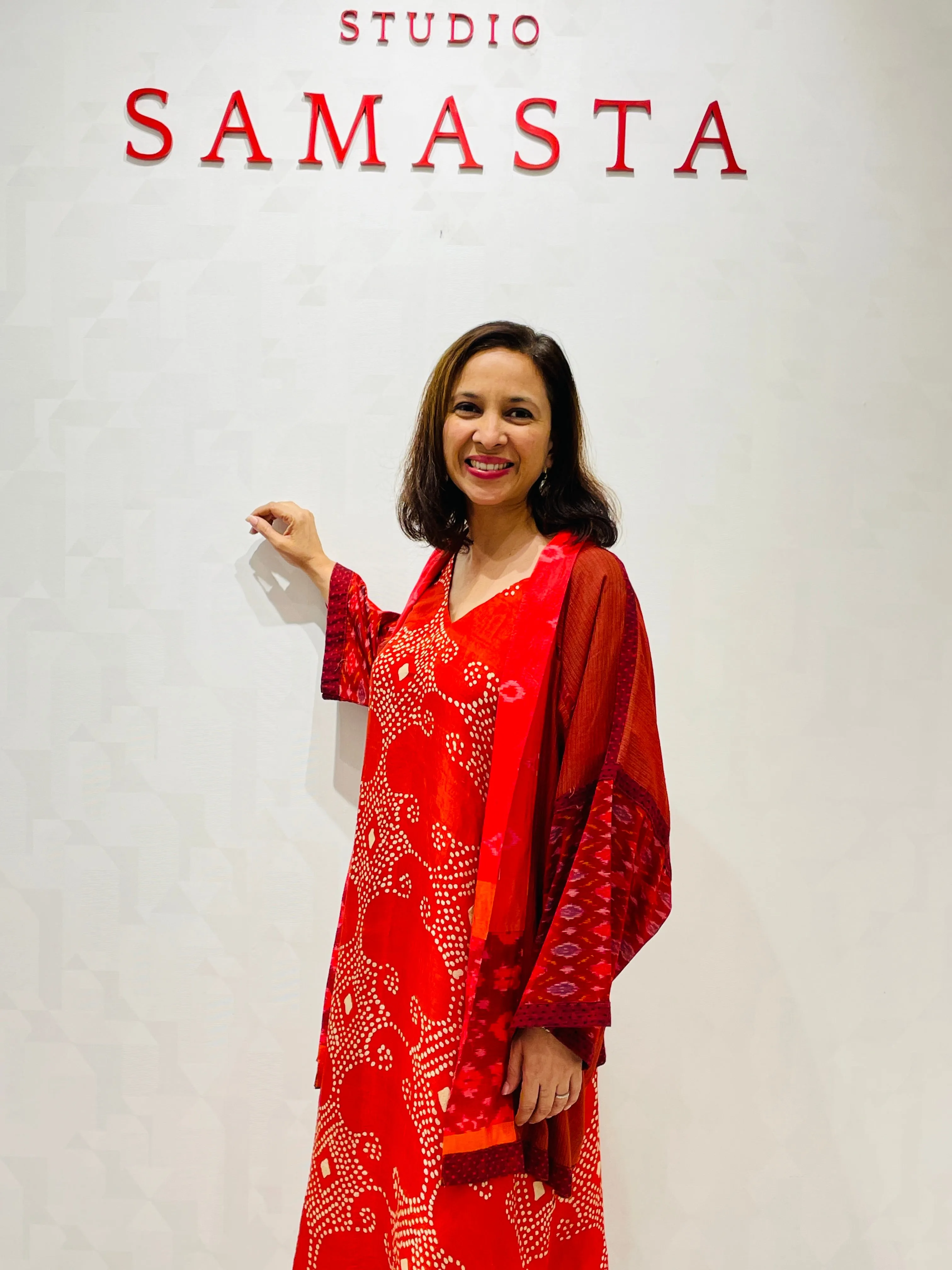 Red silk jacket