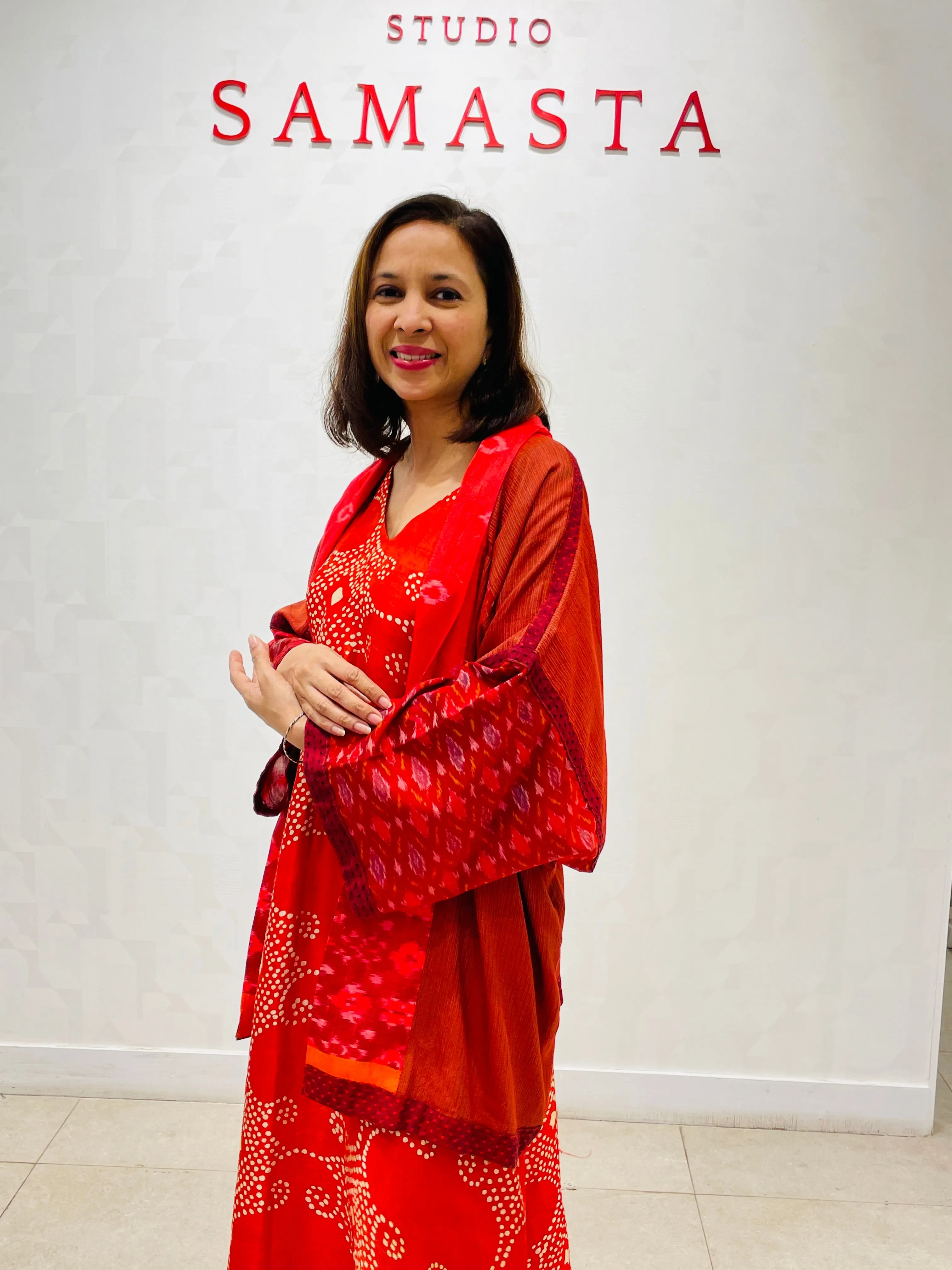 Red silk jacket