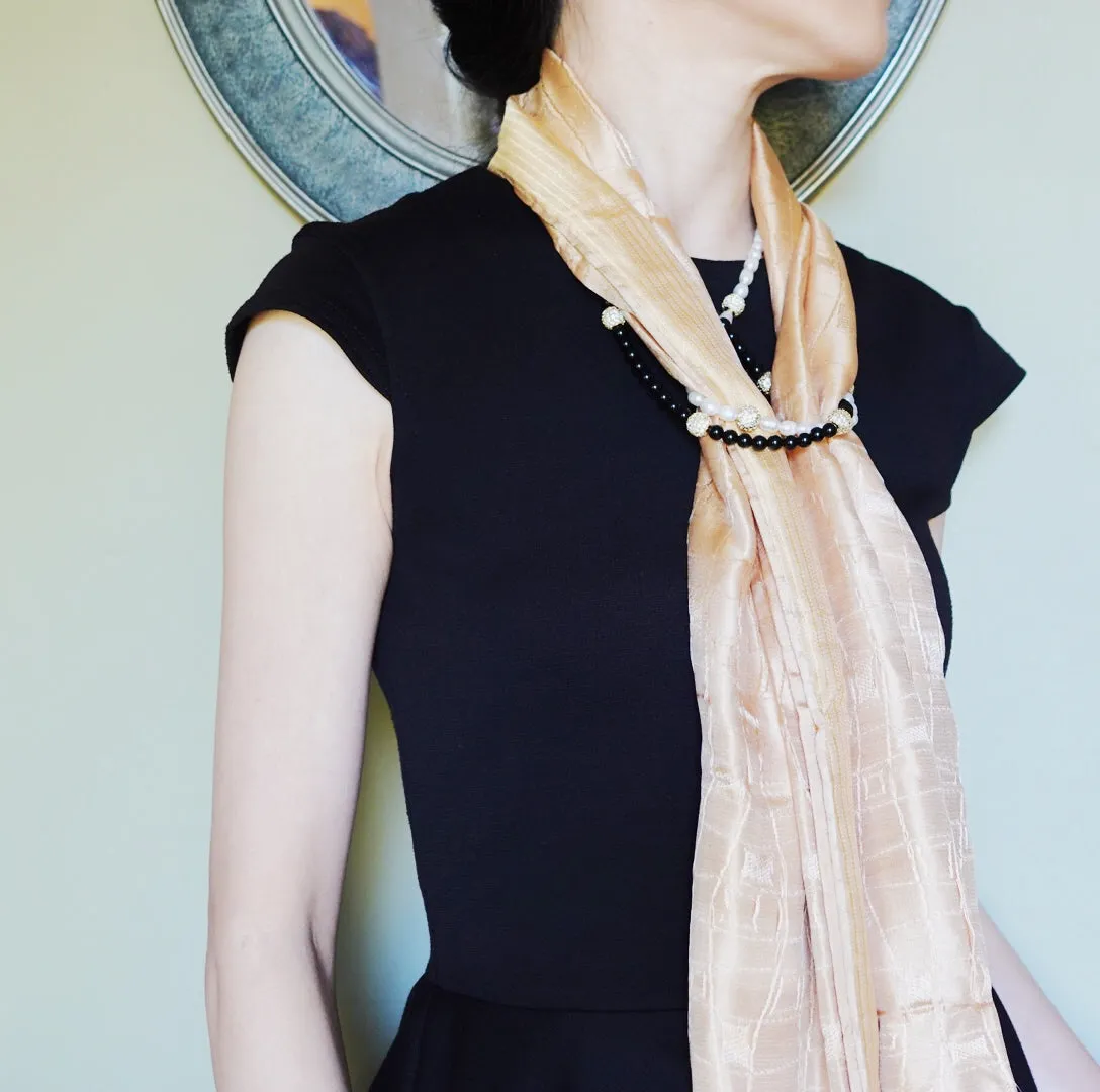 Return to Origin Pearl and Obsidian Opera Necklace