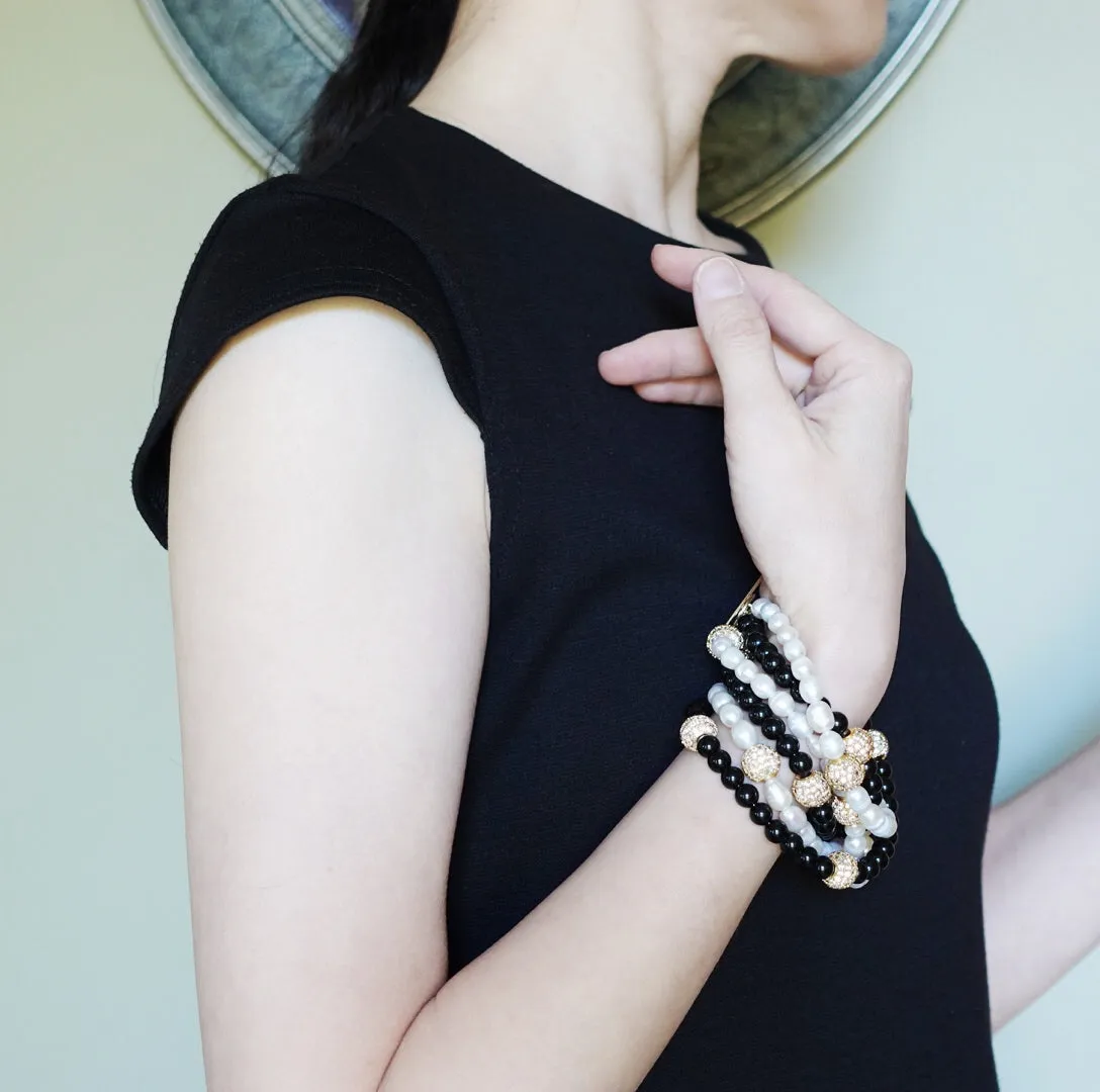 Return to Origin Pearl and Obsidian Opera Necklace