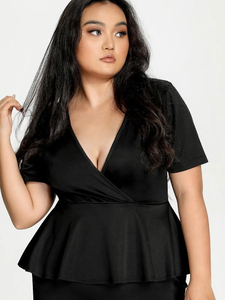 Ruffle V Neck Dress