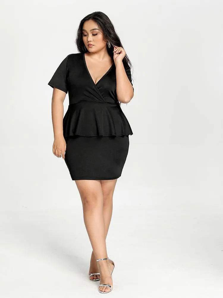 Ruffle V Neck Dress
