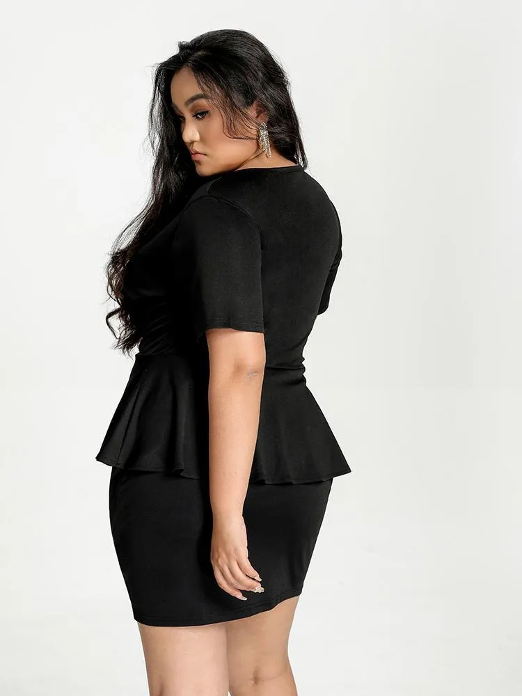 Ruffle V Neck Dress