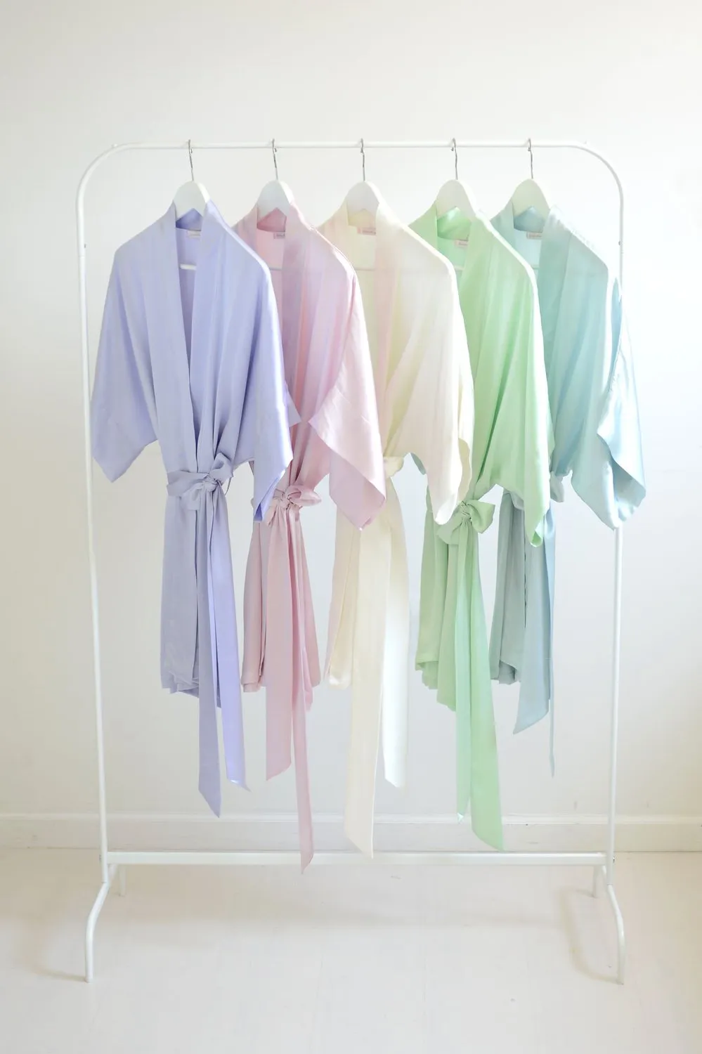 Samantha Silk Kimono Robe in Mint green