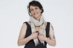 Santa Monica by SOSH - Handwoven Cotton Scarf, Beige w/ Stripes Santa Monica by SOSH - Handwoven Cotton Scarf, Beige w/ Stripes