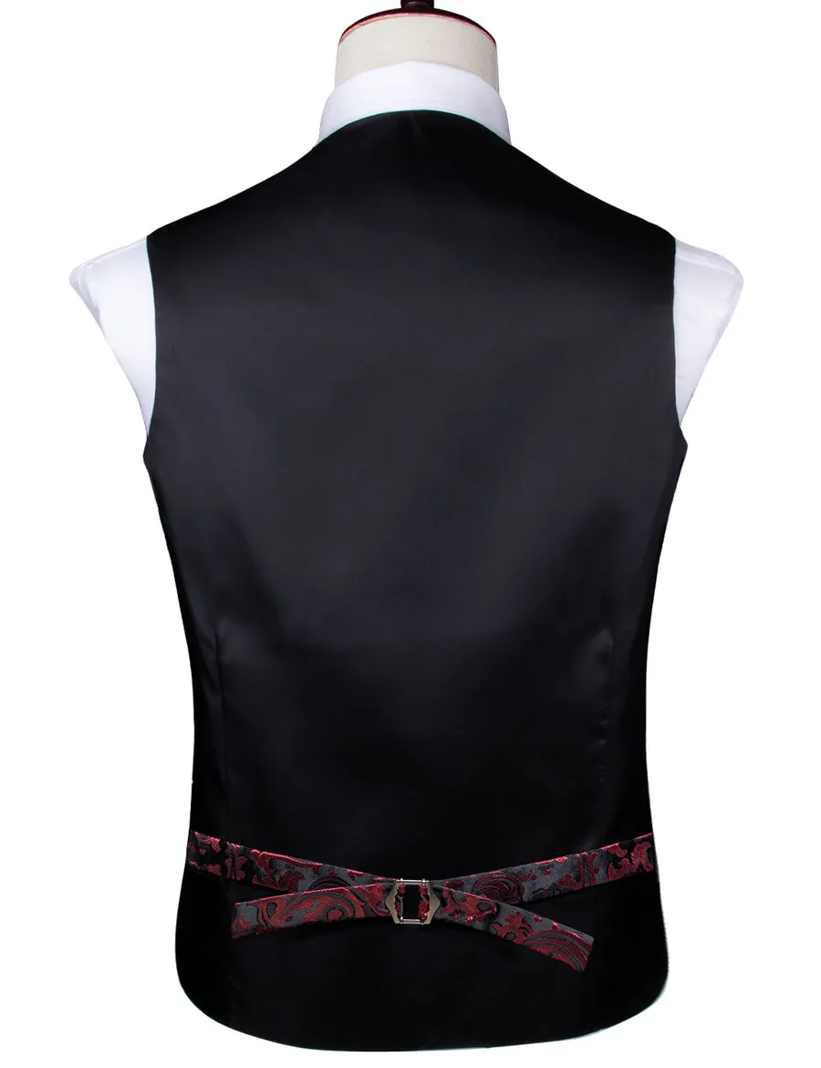 Scarlet & Ebony Paisley Silk Vest Set