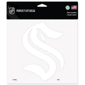 Seattle Kraken Perfect Cut Decal 8" x 8" - White