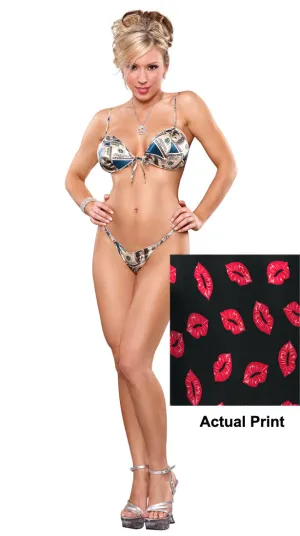 Silk Lips Bra and G-string - Clearance