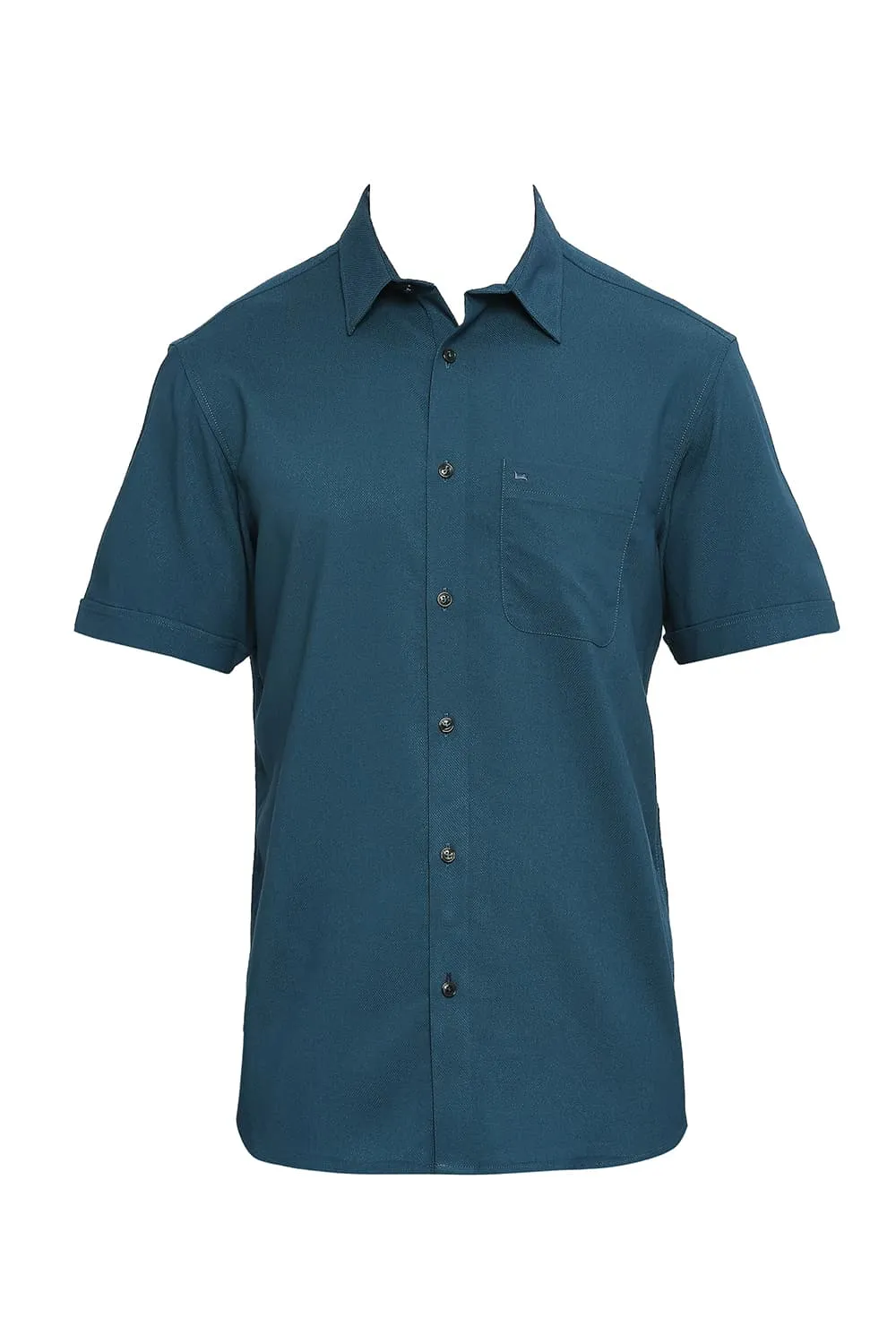 Slim Fit Tencel Polyester Stretch Dobby Halfsleeves Shirt