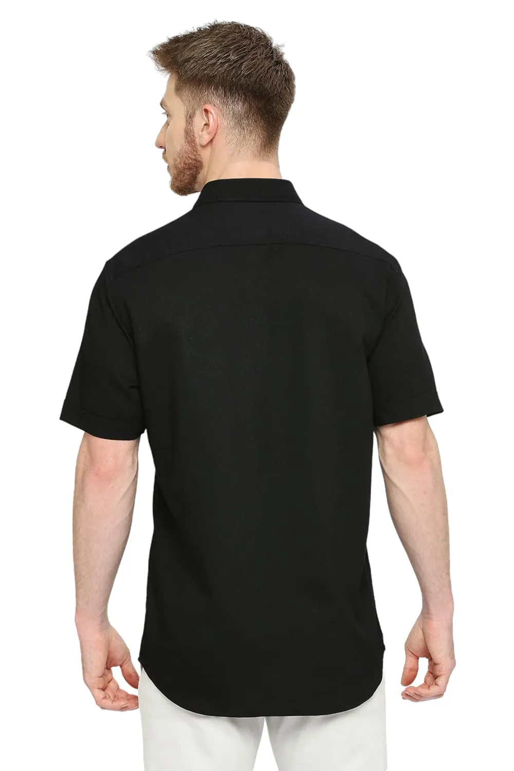 Slim Fit Tencel Polyester Stretch Dobby Halfsleeves Shirt