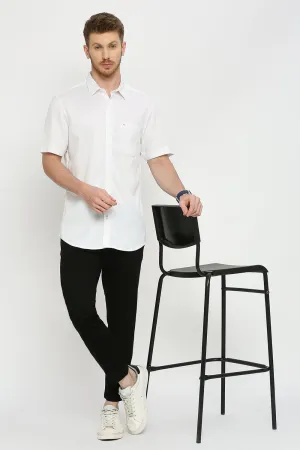 Slim Fit Tencel Polyester Stretch Dobby Halfsleeves Shirt