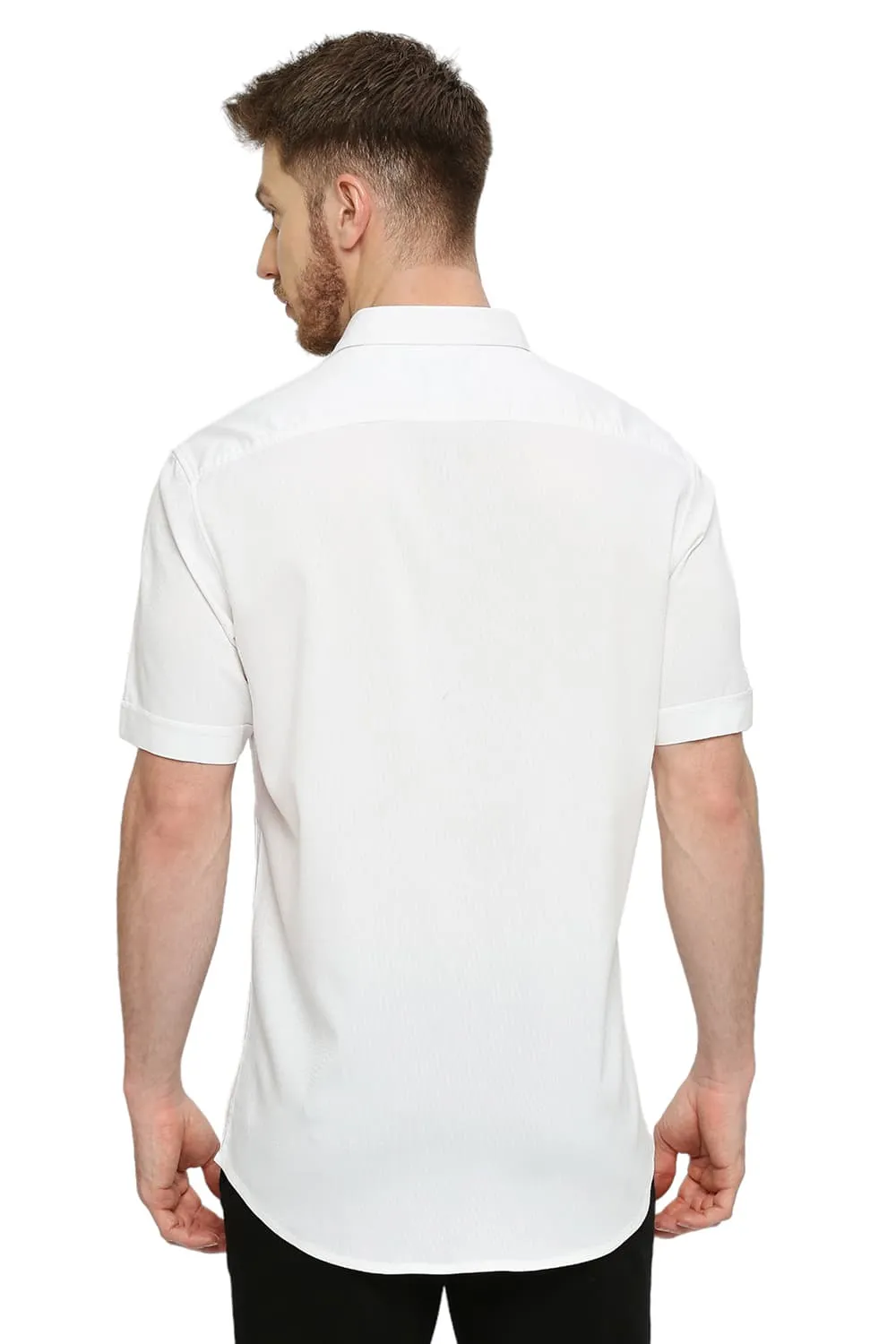 Slim Fit Tencel Polyester Stretch Dobby Halfsleeves Shirt