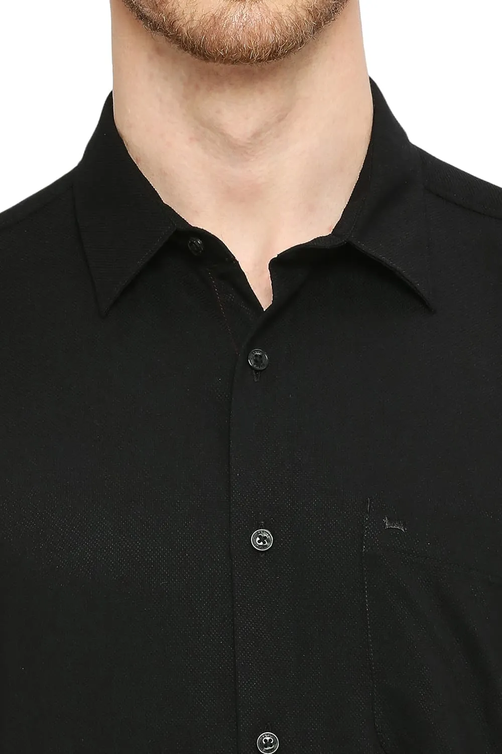 Slim Fit Tencel Polyester Stretch Dobby Halfsleeves Shirt