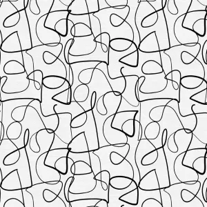 Squiggly Lines - White