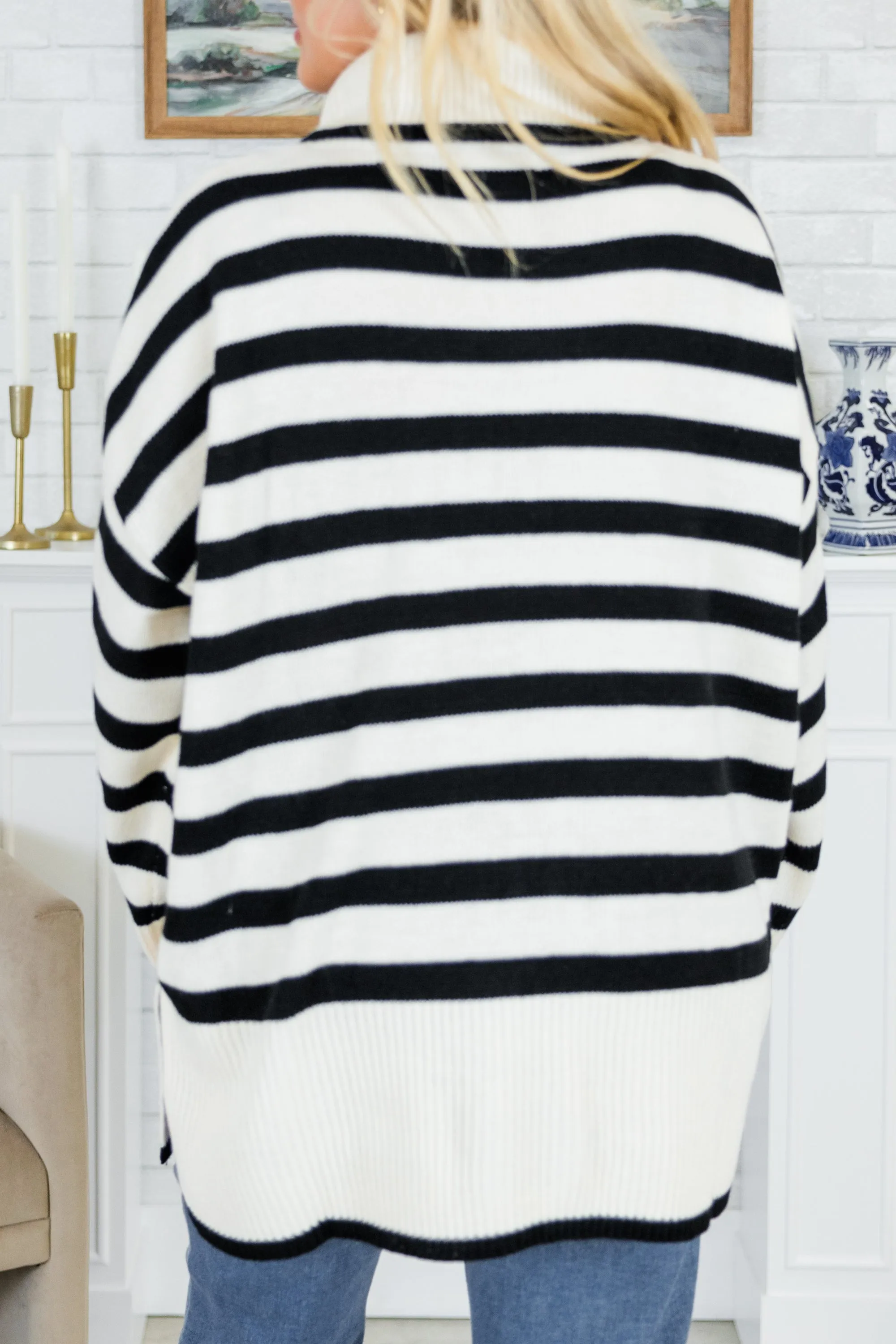 Striped Moments Sweater, Black