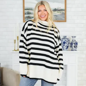 Striped Moments Sweater, Black