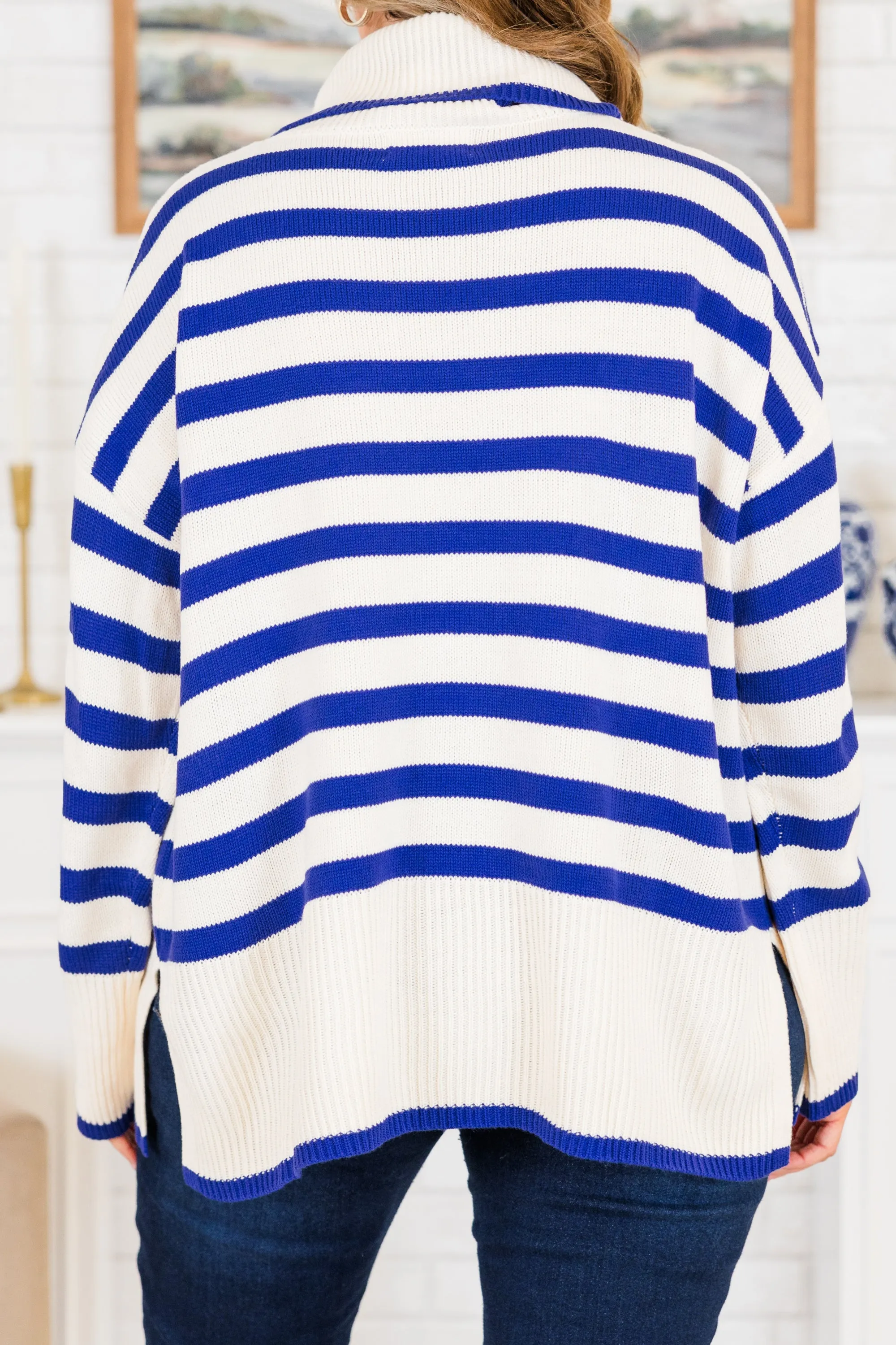 Striped Moments Sweater, Royal