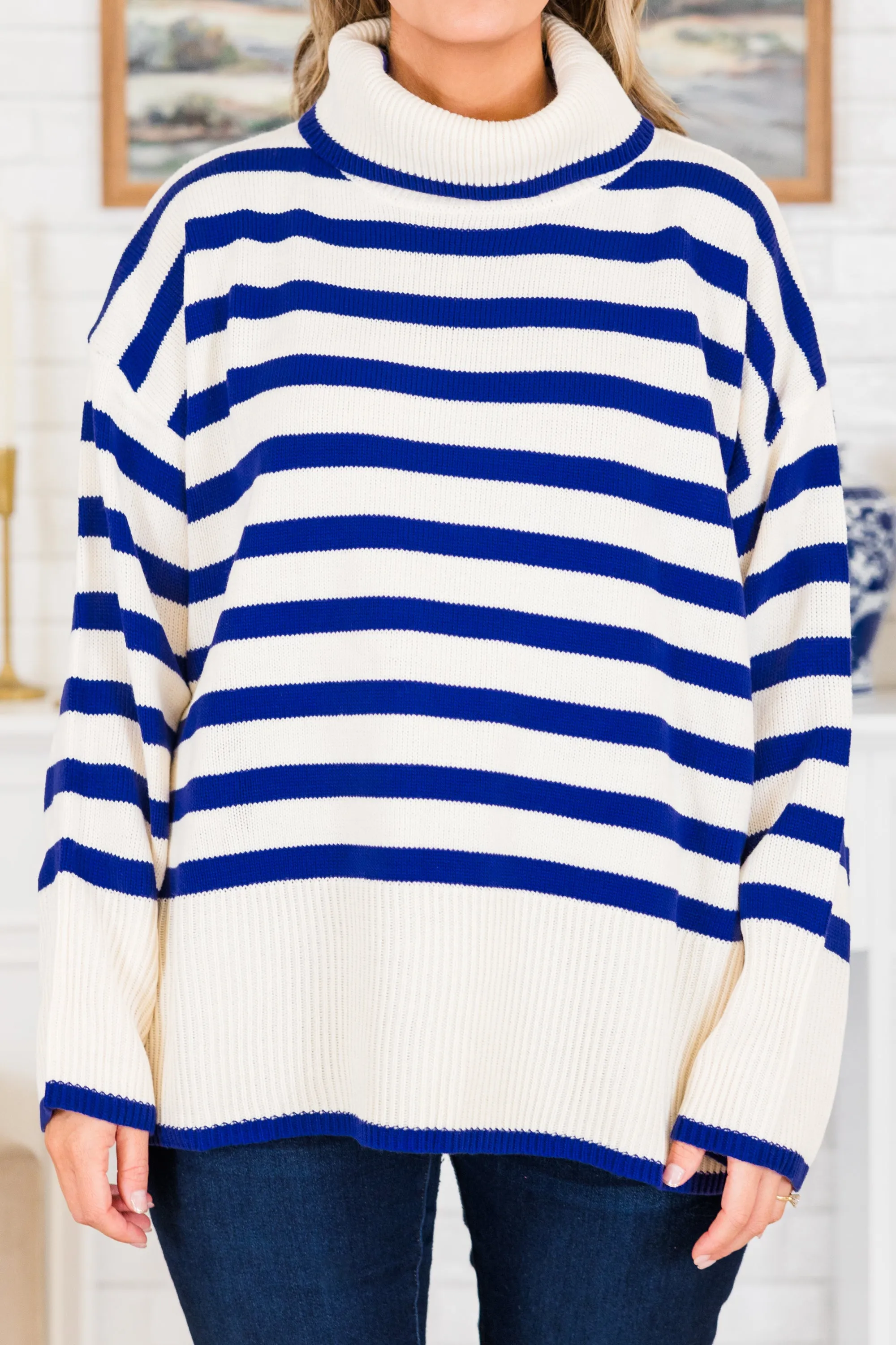Striped Moments Sweater, Royal