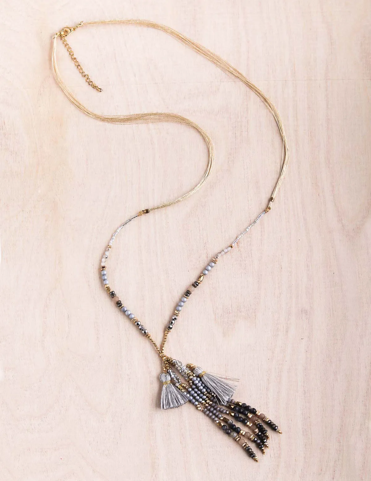 Thai Crystal Tassel Necklace