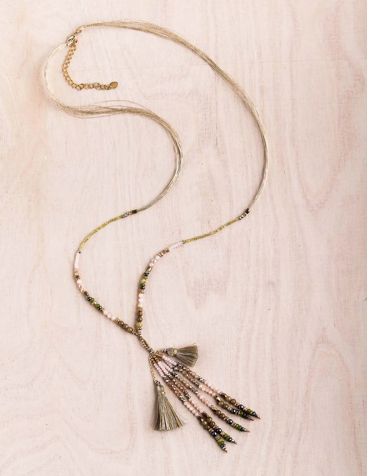 Thai Crystal Tassel Necklace