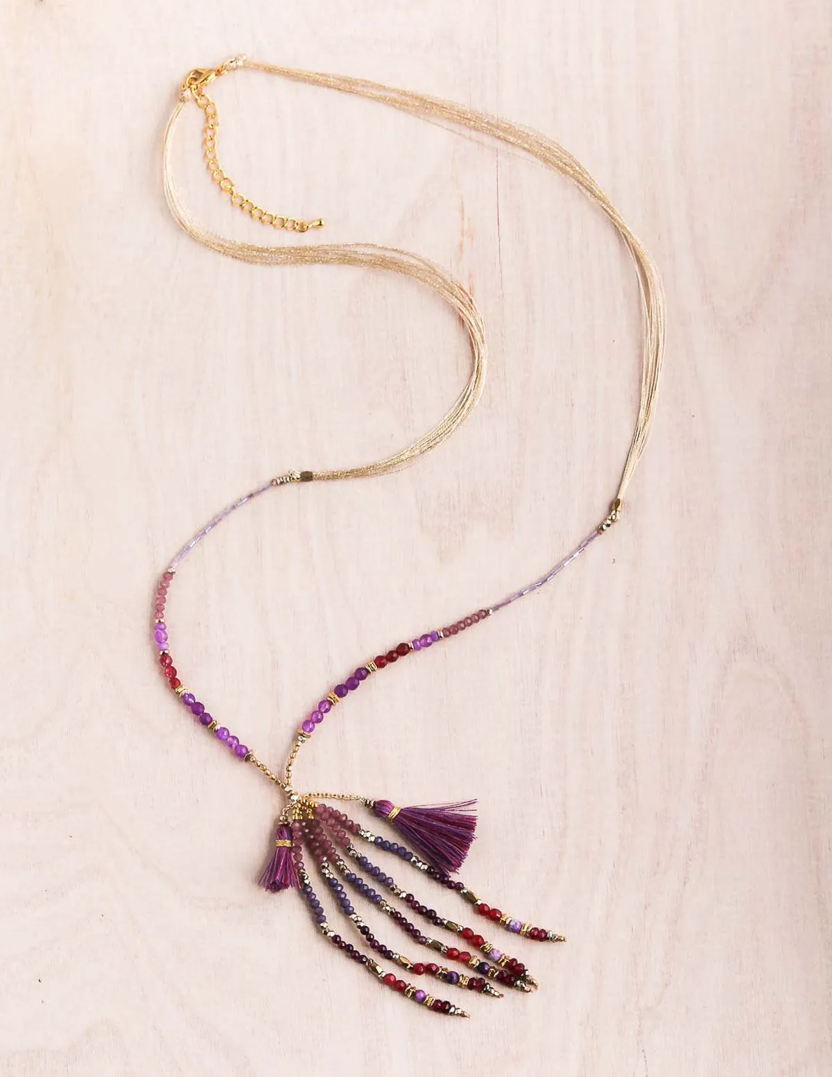 Thai Crystal Tassel Necklace