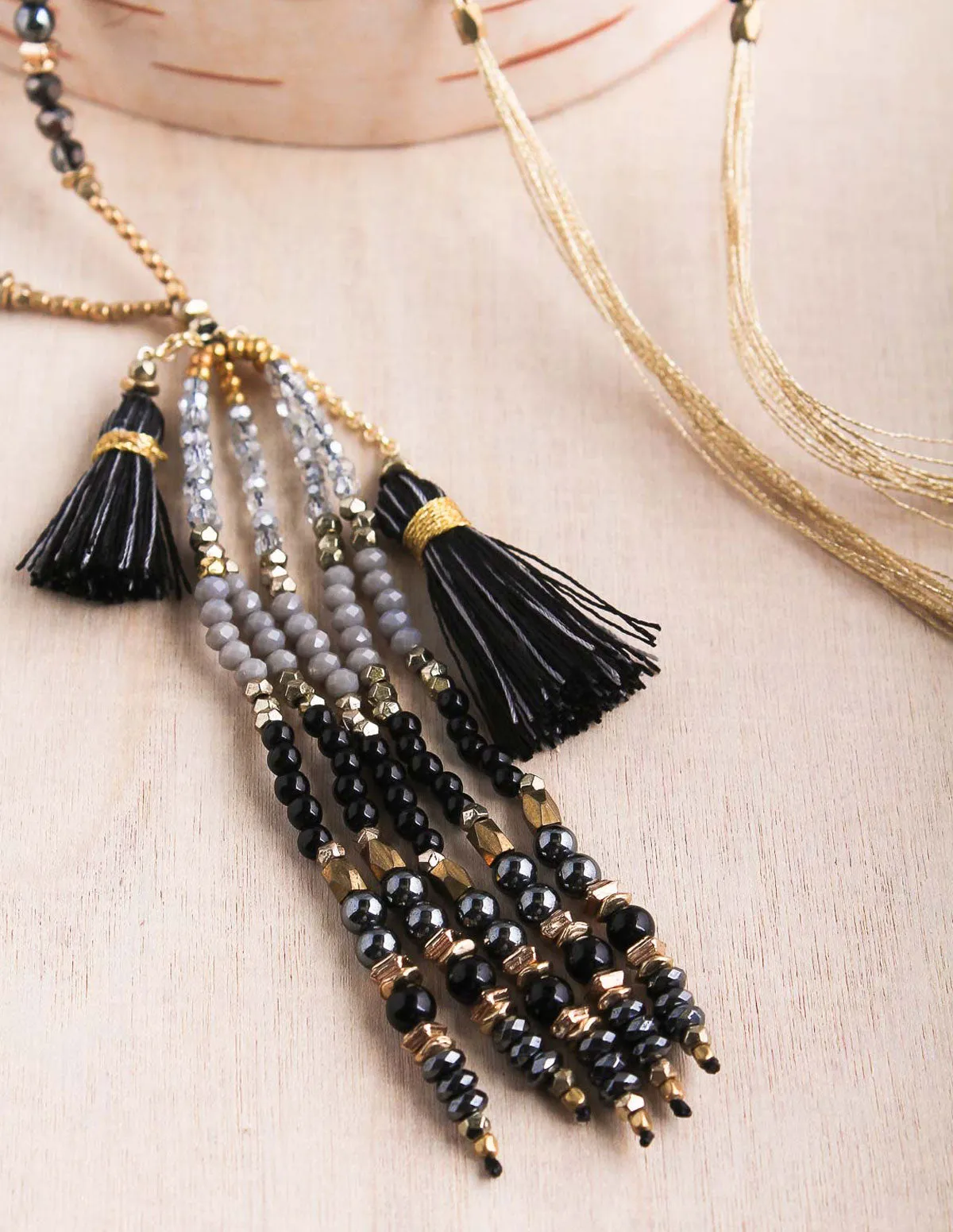 Thai Crystal Tassel Necklace
