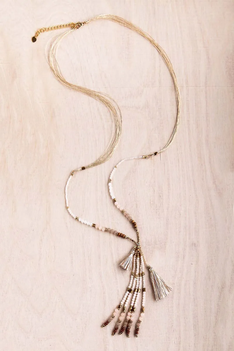 Thai Crystal Tassel Necklace