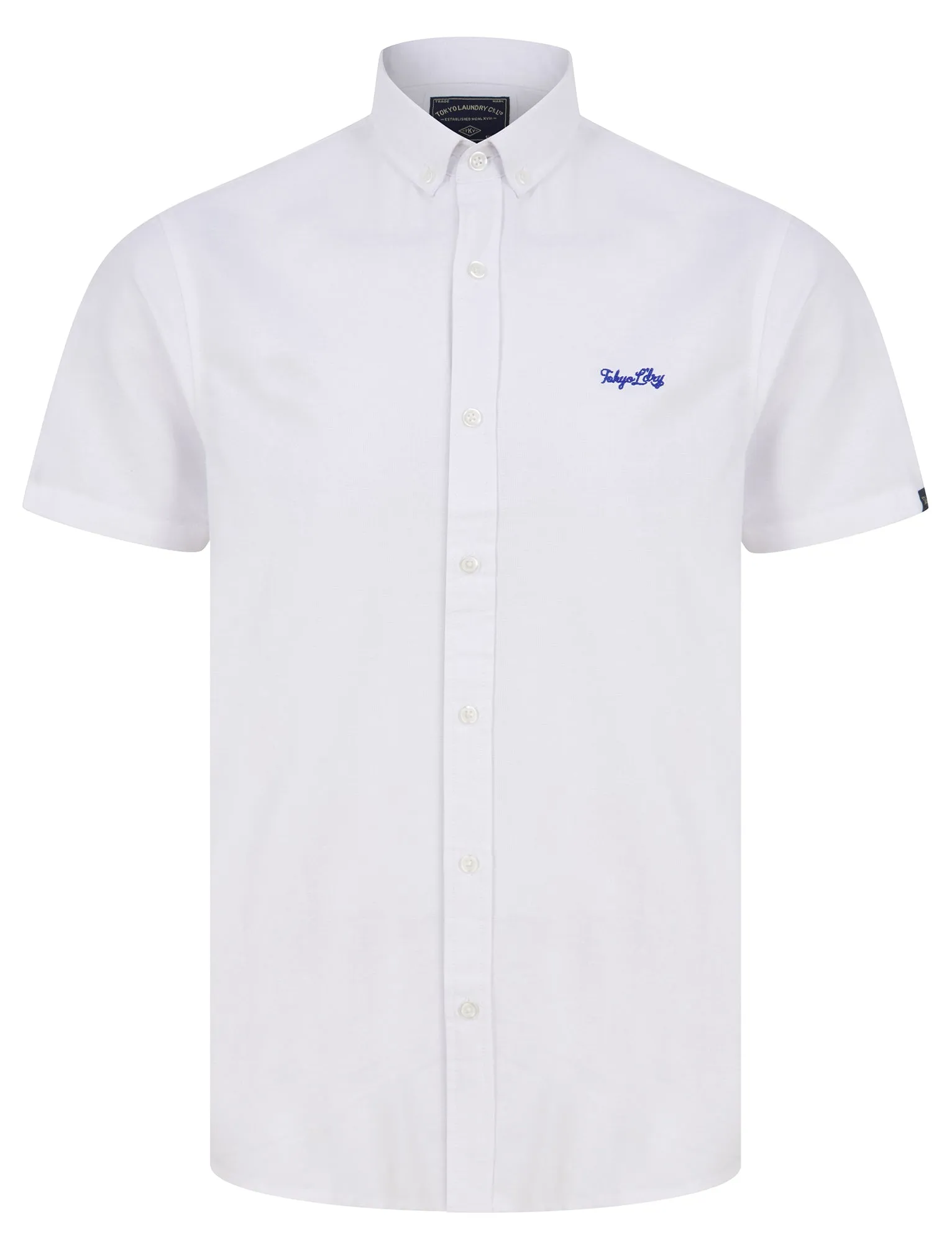 Tiberius Short Sleeve Oxford Cotton Shirt in White  - Tokyo Laundry