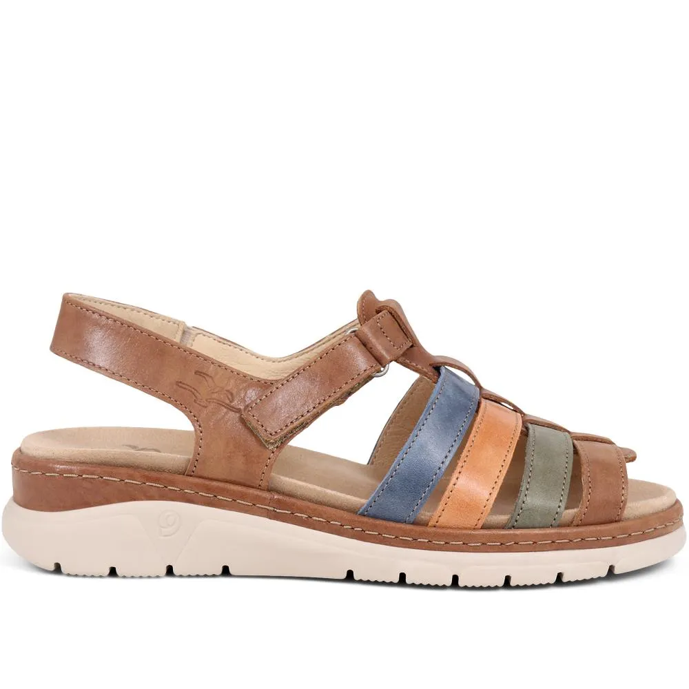 Touch-Fasten Leather Sandals  - CAL39020 / 325 263